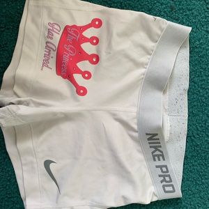 White nike pro shorts